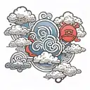 akatsuki cloud patterns tattoo design idea