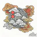 akatsuki cloud patterns tattoo design idea