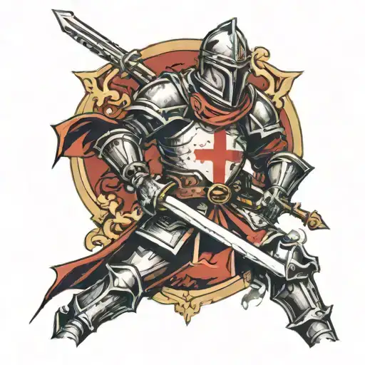 templar knight tattoo design idea