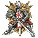 templar knight tattoo design idea