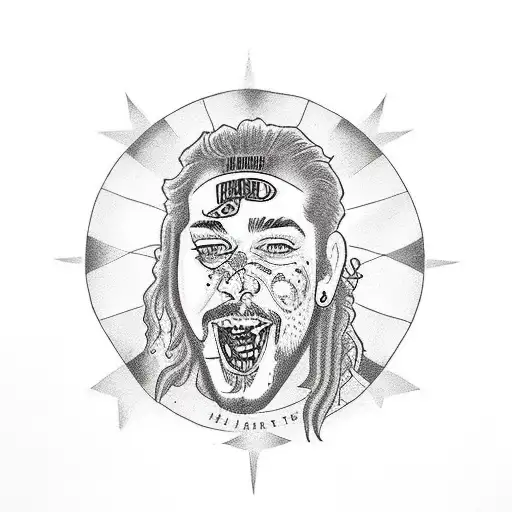 post malone Hollywods bleeding tattoo design idea