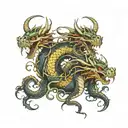 Hydra 3 headed dragon tattoo design idea