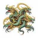 Hydra 3 headed dragon tattoo design idea