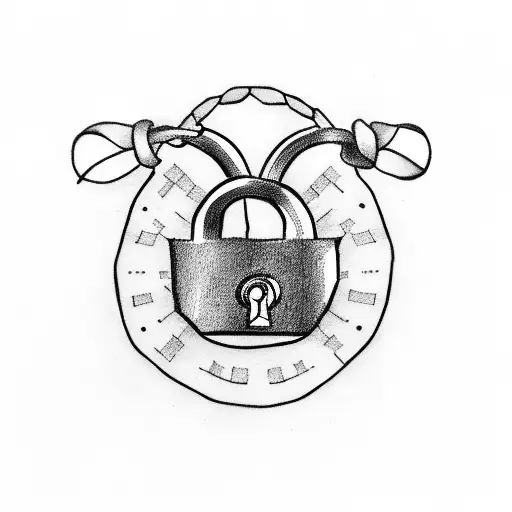 Padlock tattoo design idea