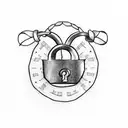Padlock tattoo design idea