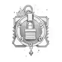 Padlock tattoo design idea