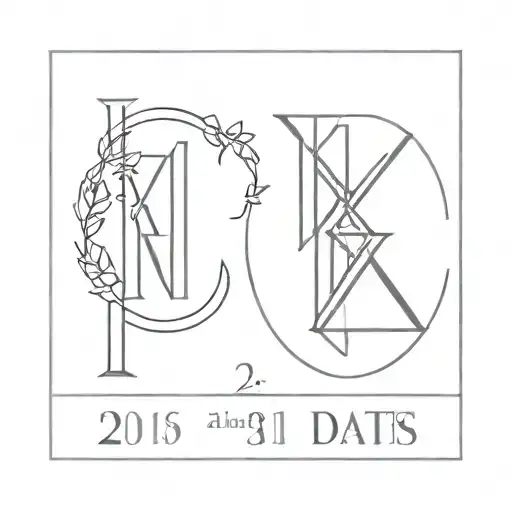 20 and 21 Dates Roman numerals tattoo design idea