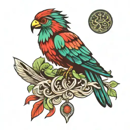 quetzal bird on neck tattoo tattoo design idea