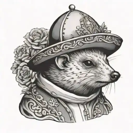 hedgehod as a pope john paul tattoo design idea