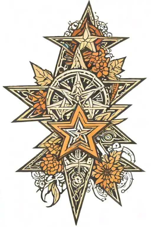 Combine tribal patterns with elements inspired by the Philippines and incorporate a Texas Star design tattoo design idea