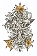Combine tribal patterns with elements inspired by the Philippines and incorporate a Texas Star design tattoo design idea