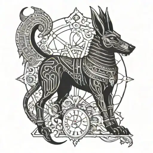 Anubis, libra zodiac sign tattoo design idea
