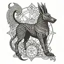 Anubis, libra zodiac sign tattoo design idea