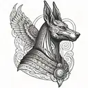 Anubis, libra zodiac sign tattoo design idea