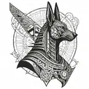 Anubis, libra zodiac sign tattoo design idea