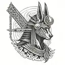 Anubis, libra zodiac sign tattoo design idea