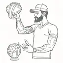 Bartender football mixed and tattoo design idea