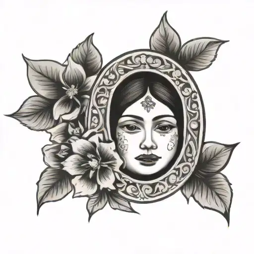 BABUSHKA RUSSIAN DOLL INSIDE FLOWERS tattoo design idea