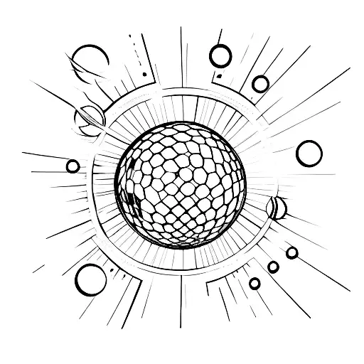discoball planet tattoo design idea