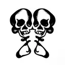 couple matching skeletons tattoo design idea