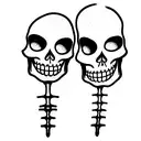 couple matching skeletons tattoo design idea
