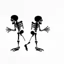 couple matching skeletons tattoo design idea