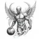 Create a tattoo design that showcases the human body in motion, symbolizing the client's passion for training and physical health tattoo design idea