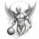 Create a tattoo design that showcases the human body in motion, symbolizing the client's passion for training and physical health tattoo design idea