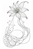 something delicate and airy, linework, a fictional creature or thing, with a background in the form of small drops or wavy tattoo design idea