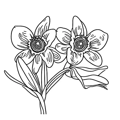 Tigerlily, Daisy, daffodil and Snowdrop tattoo design idea