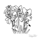 Tigerlily, Daisy, daffodil and Snowdrop tattoo design idea