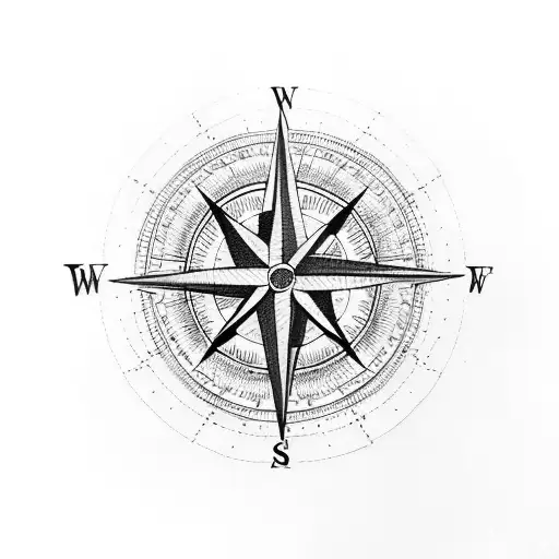 compass with cross tattoo design idea