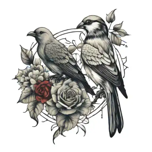 Aesthetic Style Tattoo, Sleeve type that covers the arm and forearm, would reach the shoulder, that have, Birds, tattoo design idea