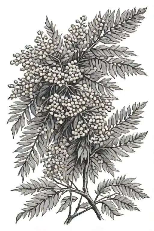 mimosa flowers tattoo design idea