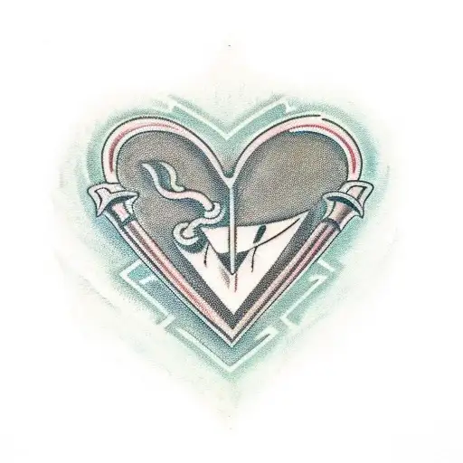 knife, motorcycle, heart  tattoo design idea