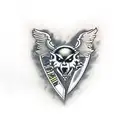 knife, motorcycle, heart  tattoo design idea