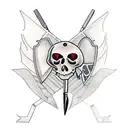 knife, motorcycle, heart  tattoo design idea