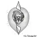 knife, motorcycle, heart  tattoo design idea