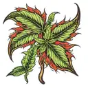 weed leaf tattoo design idea
