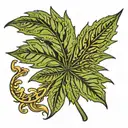 weed leaf tattoo design idea