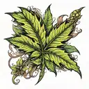weed leaf tattoo design idea