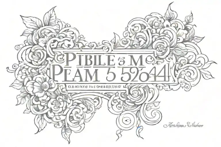 bible verse psalm 54:10 tattoo design idea