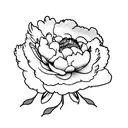 Peony, Initials G and J tattoo design idea