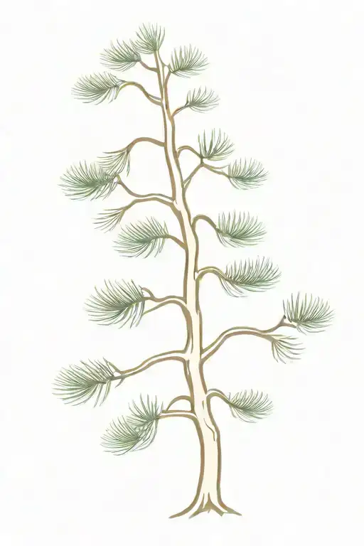 white pine tree "have some grace" trunk tattoo design idea
