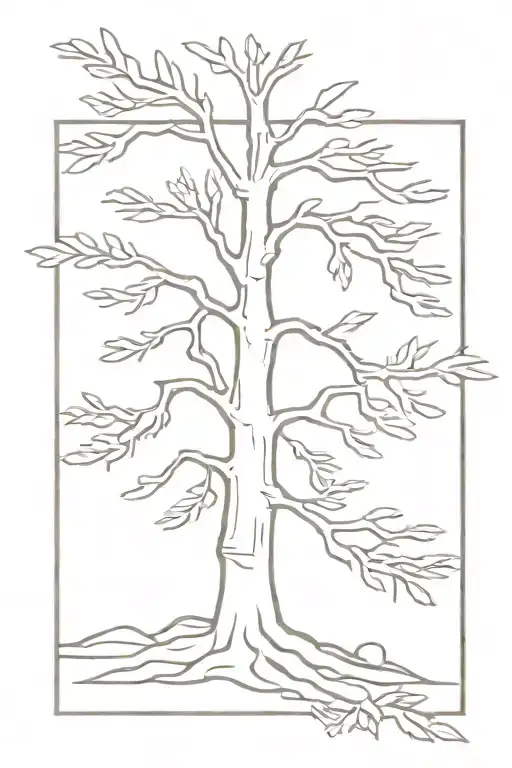 white pine tree "have some grace" trunk one line tattoo tattoo design idea