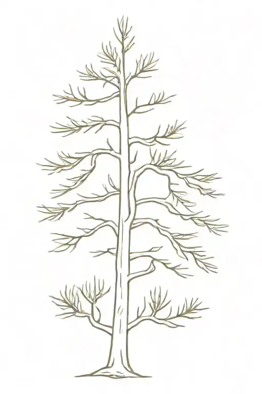 white pine tree "have some grace" trunk one line tattoo tattoo design idea