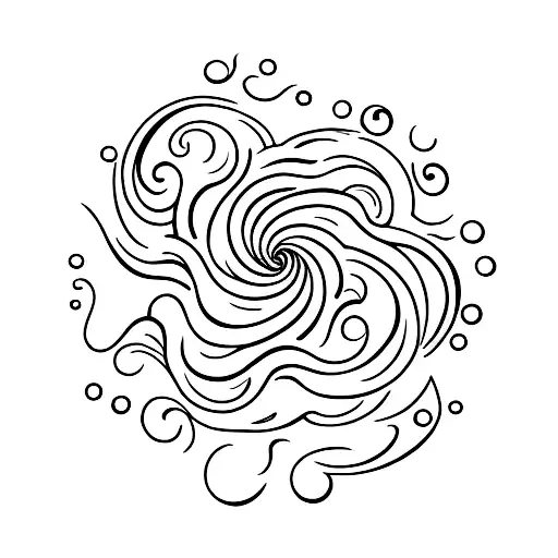 A serene ocean scene with waves forming the shape of a carnation tattoo design idea