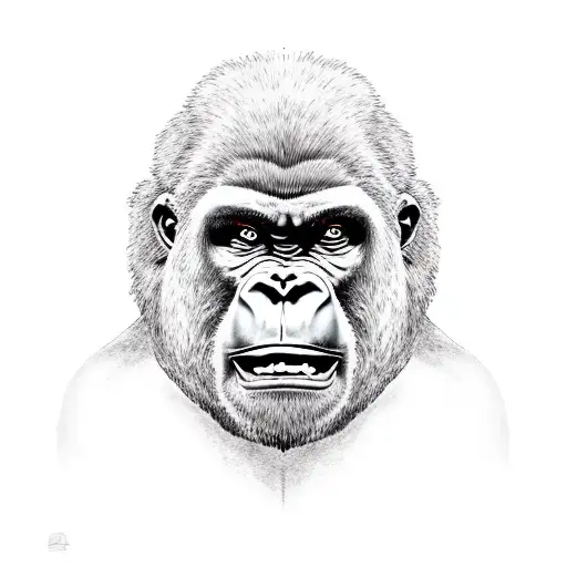 angry gorilla tattoo design idea