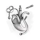 stethoscope with heart tattoo design idea
