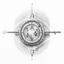 stethoscope with kp logo tattoo design idea